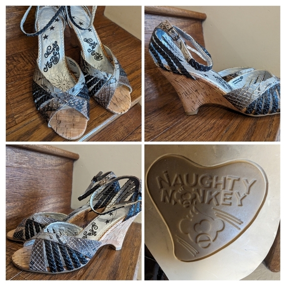Naughty monkey cork wedge block heel Size 8.5 - Picture 14 of 15